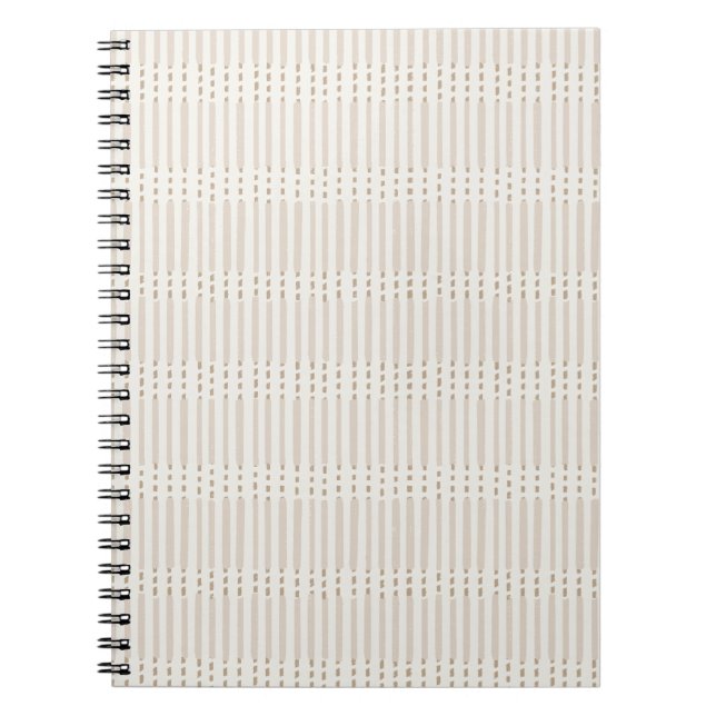 Minimalistiska linjer bohemisk neutral grå anteckningsbok (Framsidan)