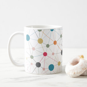 Minimalistiska linjer och prickar kaffemugg
