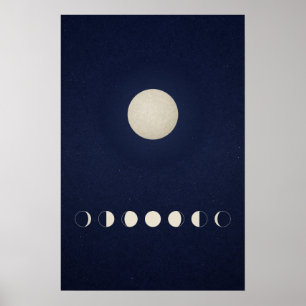 Minimalistiska månfaser Celestial Väggkonst