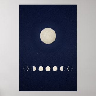Minimalistiska månfaser Celestial Väggkonst