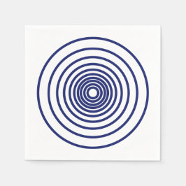 Minimalistiska marinblåvita cirklar rand mönster pappersservett