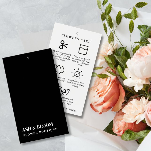 Minimalistiska Märkre med modern blomstervård Visitkort (Skapare uppladdad)