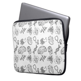 Minimalistiska Medicinska Ikoner Svart och Vitt Kl Laptop Fodral