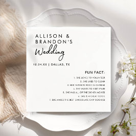 Minimalistiska Modern Bröllop Roligt-fakta Pappersservett