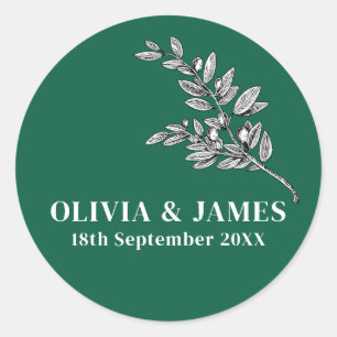 MINIMALISTISKA MODERN ENKLA WEDDING FAVOR STICKERS RUNT KLISTERMÄRKE