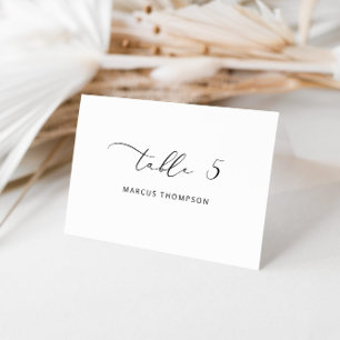 Minimalistiska moderna Calligraphy-platskort Bordsnummer