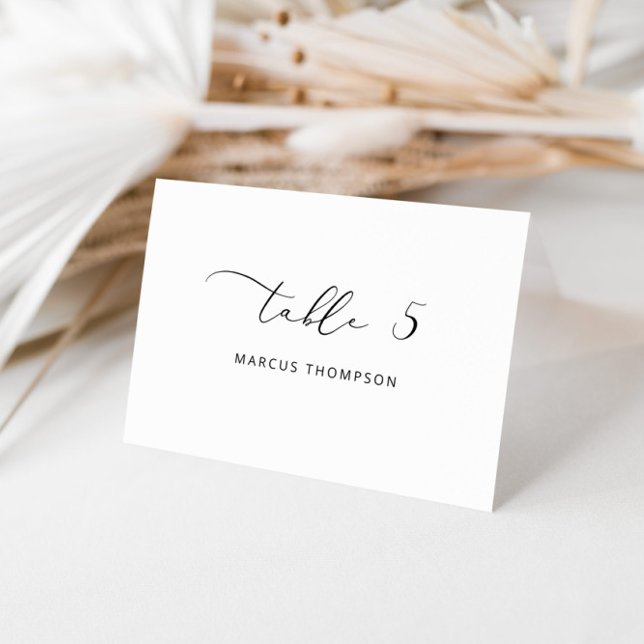 Minimalistiska moderna Calligraphy-platskort Bordsnummer (Skapare uppladdad)