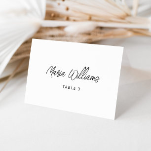 Minimalistiska moderna Calligraphy-platskort Bordsnummer