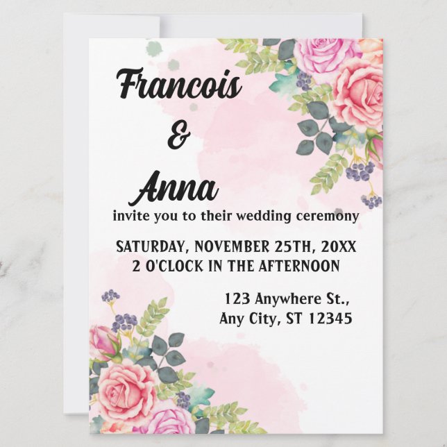 Minimalistiska moderna enkla bröllopsinbjudningar inbjudningar (Framsida)