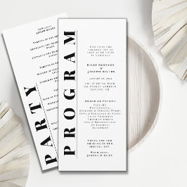 Minimalistiska moderna enkla bröllopsprogram program