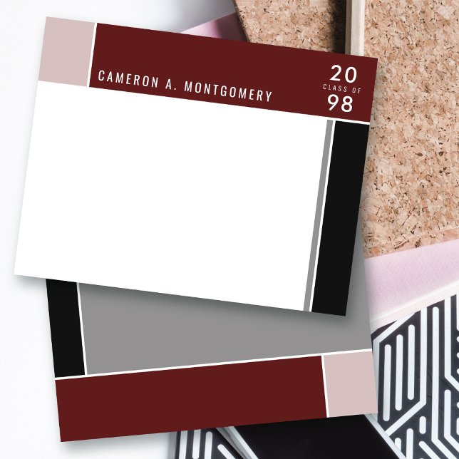 Minimalistiska mondrianska moderna Färg-block Stud Tack Kort (Minimalist Mondrian Modern Color Blocks Graduation Thank You Stationery Note Card @ Zazzle)