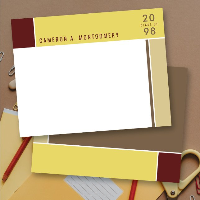 Minimalistiska mondrianska moderna Färg-block Stud Tack Kort (Minimalist Mondrian Modern Color Blocks Simple Graduation Thank You Stationery Note Card @ Zazzle)