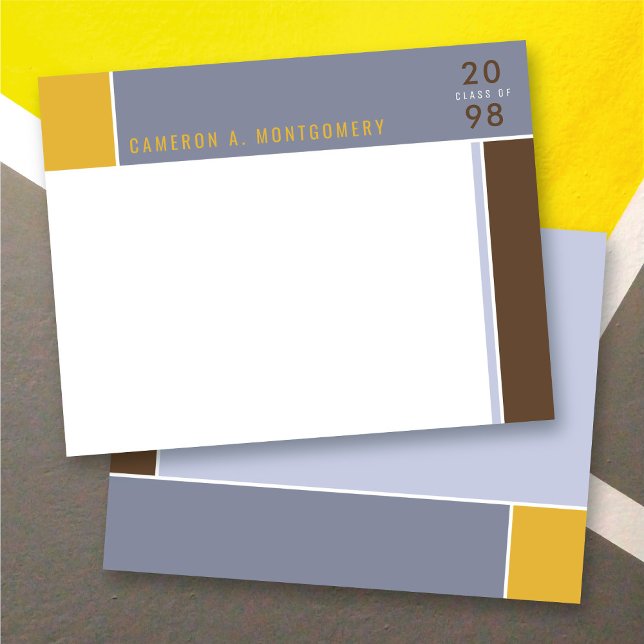 Minimalistiska mondrianska moderna Färg-block Stud Tack Kort (Minimalist Mondrian Modern Color Blocks Simple Graduation Thank You Stationery Note Card @ Zazzle)