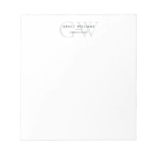 Minimalistiska Monogram Initialer Professionella Anteckningsblock