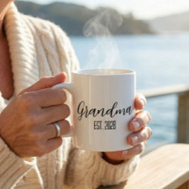 Minimalistiska Mormor Etablerad Svart Skripttext Kaffemugg