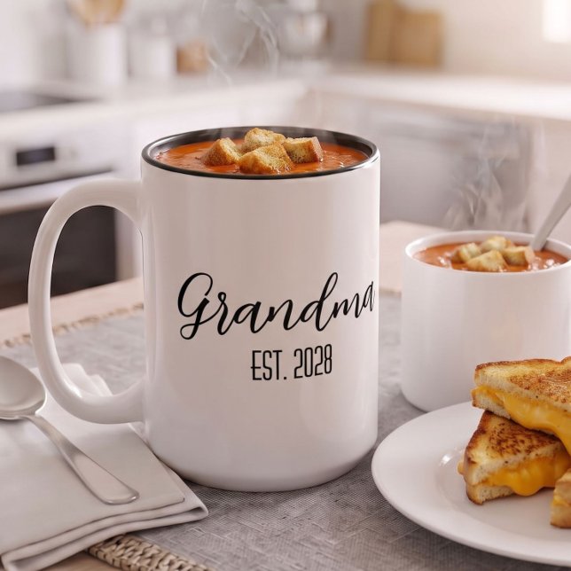 Minimalistiska Mormor Etablerad Svart Skripttext Kaffemugg (Skapare uppladdad)