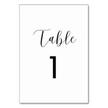 Minimalistiska nummerkort för bord