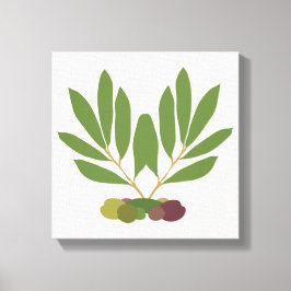 Minimalistiska oliver och Grenar. Canvastryck