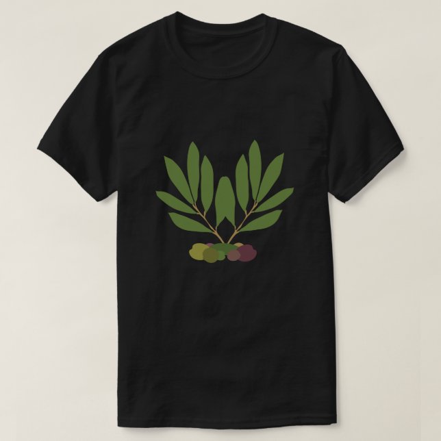 Minimalistiska oliver och Grenar. T Shirt (Design framsida)