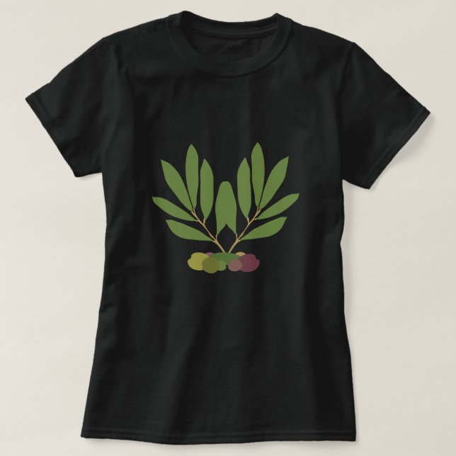 Minimalistiska oliver och Grenar. T Shirt (Design framsida)