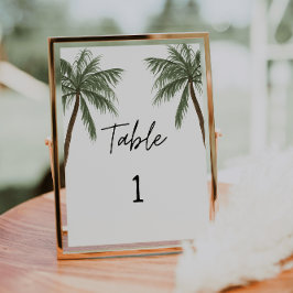 Minimalistiska palmer Tropiskt  Bordsnummer