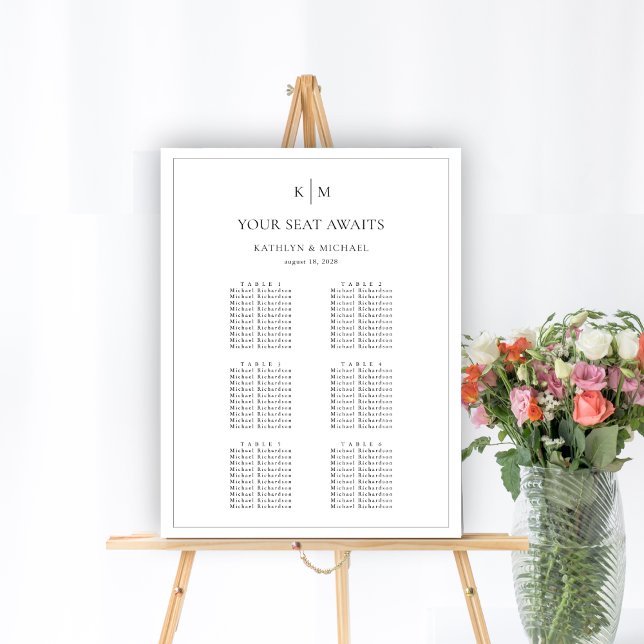 Minimalistiska passagerarlistor Gräns Bröllop 6 Bo Poster (Skapare uppladdad)