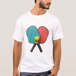 Minimalistiska Pickleball-paddlar Gul Boll T Shirt