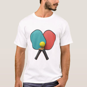 Minimalistiska Pickleball-paddlar Gul Boll T Shirt