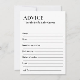 Minimalistiska råd för bruden och brudgumsspelet