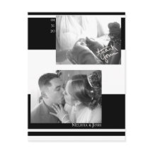 Minimalistiska ränder svart-vit bröllopsfest