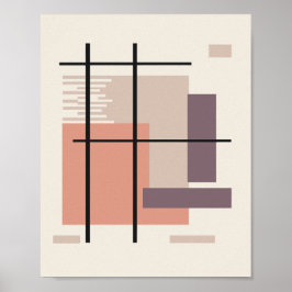 Minimalistiska rektangulära former i balanserad la poster