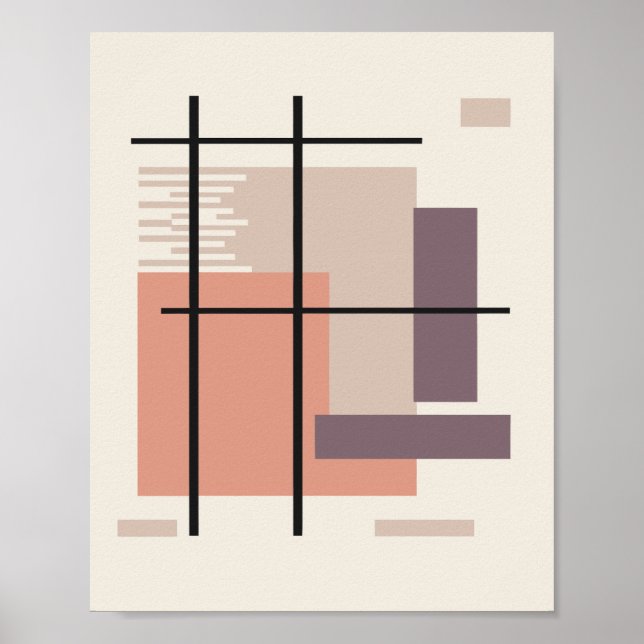 Minimalistiska rektangulära former i balanserad la poster (Framsidan)