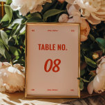 Minimalistiska Retro Färger Bröllop  Bordsnummer<br><div class="desc">Minimalistiskt Retro Färger Bröllops Bord Nummer. Lägg till datum för bröllop,  brud och brudgum namn,  och dina bord nummer på kortet. Vänligen kontakta designern om du vill göra ändringar i designen.</div>