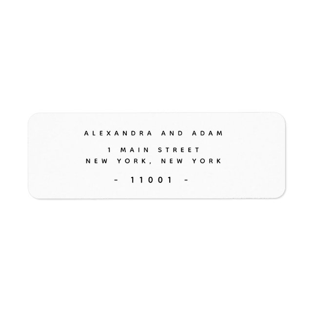 Minimalistiska Returetiketter för elegant Returadress Etikett (Framsidan)