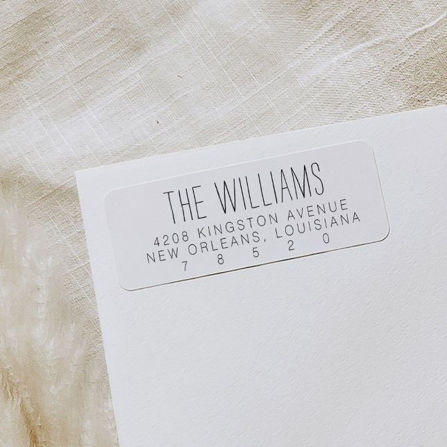 Minimalistiska Returetiketter Returadress Etikett (White and black simple modern minimalist return address labels.)