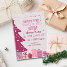 Minimalistiska röda merry Festive-Helgdagskort