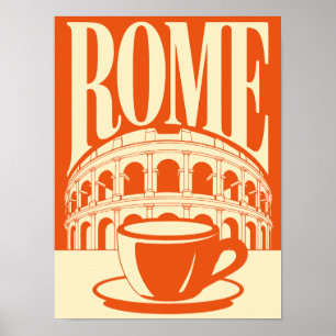 Minimalistiska Rom Italien Colosseum Resa Konst Poster