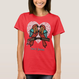 Minimalistiska romantiska fåglar | Kärlek T Shirt