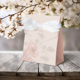 Minimalistiska Rosa Blommiga Bröllopspresentlådor Presentaskar