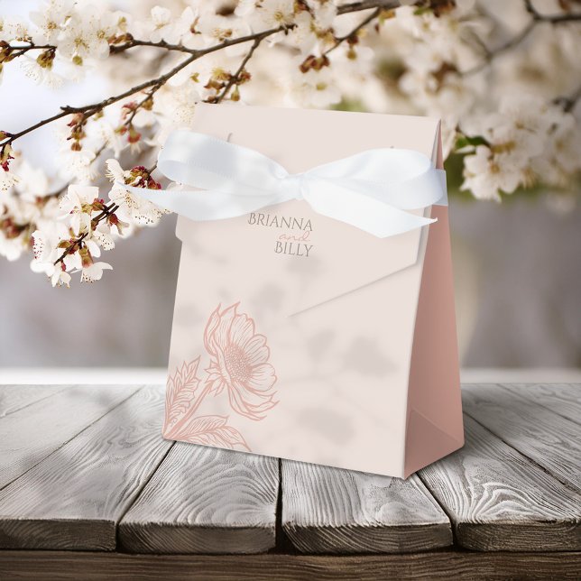Minimalistiska Rosa Blommiga Bröllopspresentlådor Presentaskar (Skapare uppladdad)