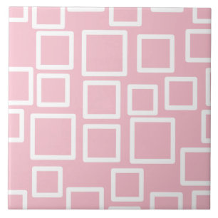 Minimalistiska rosa geometriska fyrkanter kakelplatta