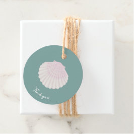 Minimalistiska rosa gröna dop tack Favor Etiketter
