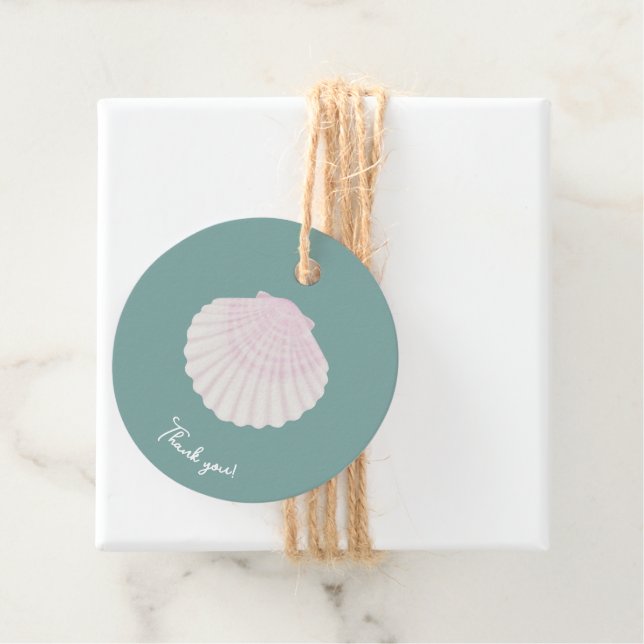Minimalistiska rosa gröna dop tack Favor Etiketter (På plats)