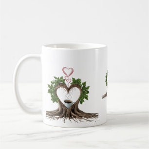 Minimalistiska rötter hjärta kaffemug kaffemugg