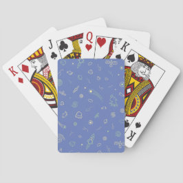 Minimalistiska rymdgalaxdoodle-poker-kort casinokort