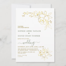 Minimalistiska Sagegröna Guld Blommor Bröllop