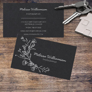 Minimalistiska samlade blommor visitkort
