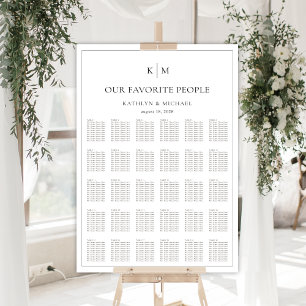 Minimalistiska sittkartor för Gräns Bröllop 30 Bor Poster
