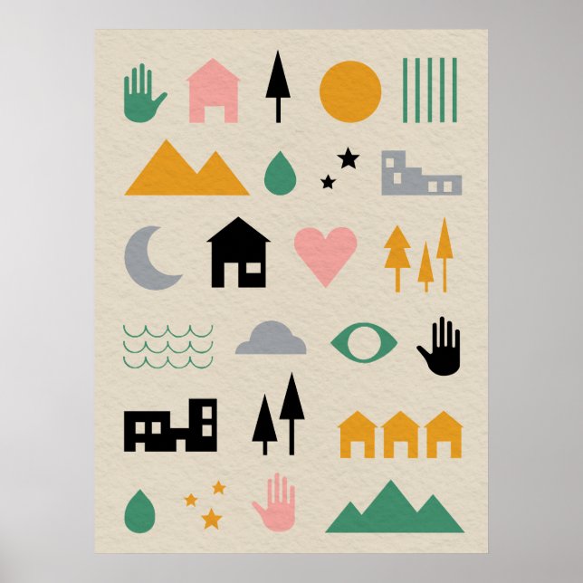 Minimalistiska skandinaviska delar av harmoni poster (Framsidan)