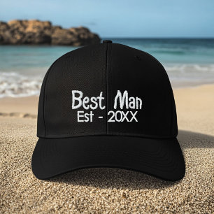 Minimalistiska skript Best Man Groom Team-presente Broderad Keps